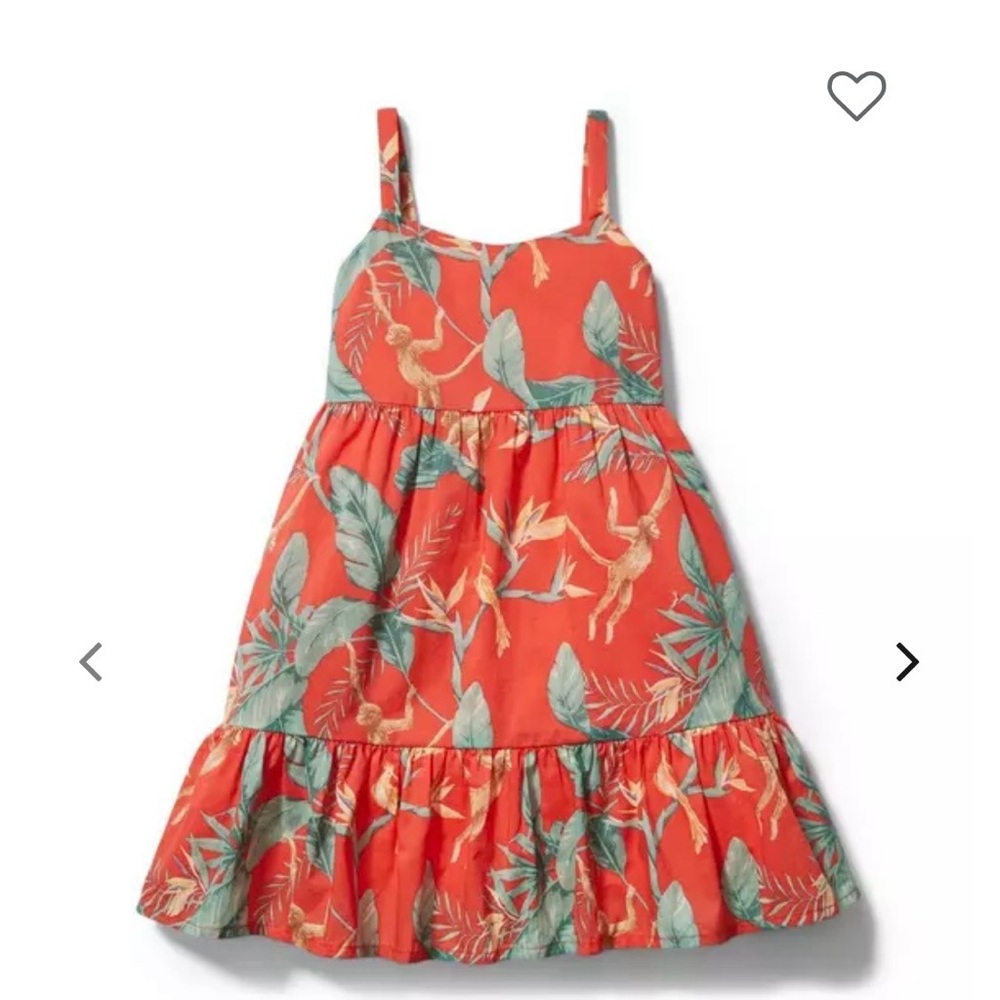 Janie and Jack Coral Jungle Print Dress with turban size 6